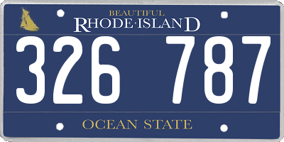 RI license plate 326787