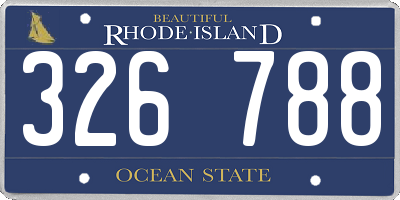 RI license plate 326788