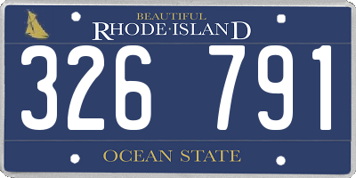 RI license plate 326791