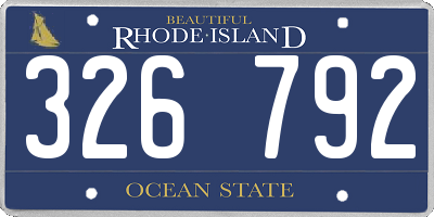 RI license plate 326792