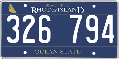 RI license plate 326794