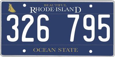 RI license plate 326795