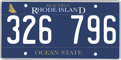 RI license plate 326796