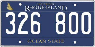 RI license plate 326800