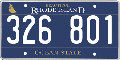 RI license plate 326801