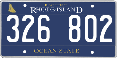 RI license plate 326802