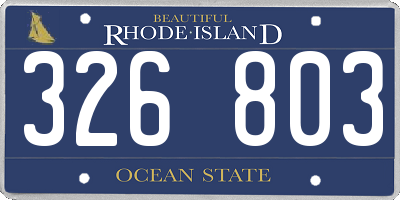 RI license plate 326803