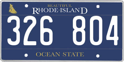 RI license plate 326804