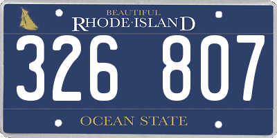 RI license plate 326807