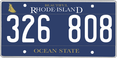RI license plate 326808