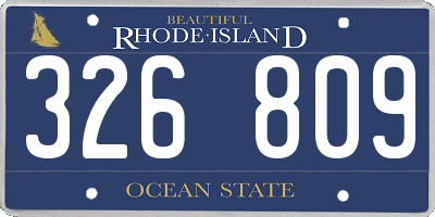 RI license plate 326809