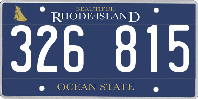 RI license plate 326815