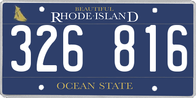 RI license plate 326816