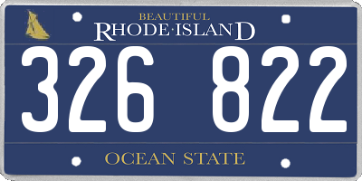 RI license plate 326822
