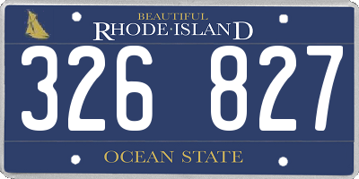 RI license plate 326827