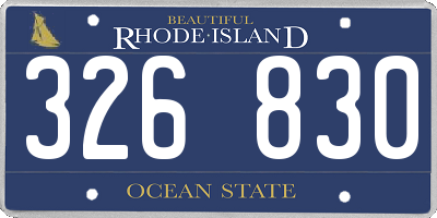 RI license plate 326830