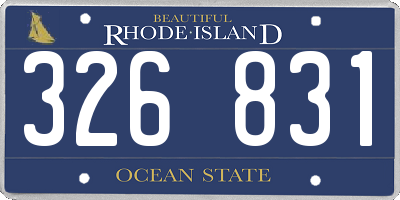 RI license plate 326831