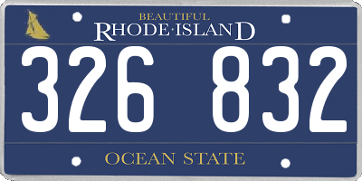 RI license plate 326832