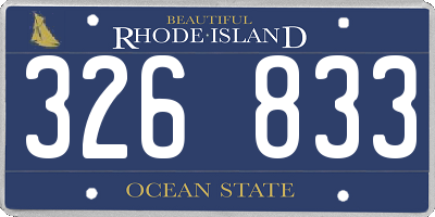 RI license plate 326833