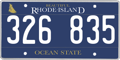 RI license plate 326835