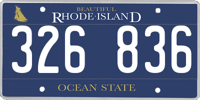 RI license plate 326836