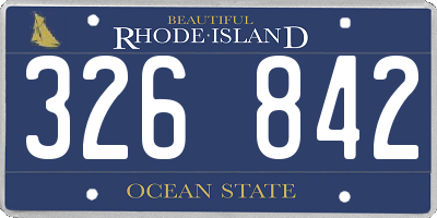 RI license plate 326842