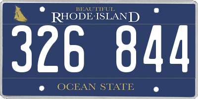 RI license plate 326844