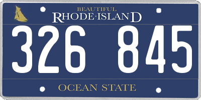 RI license plate 326845