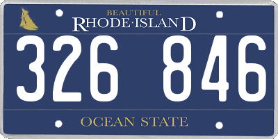 RI license plate 326846