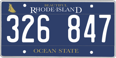 RI license plate 326847