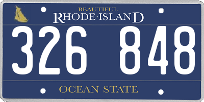RI license plate 326848