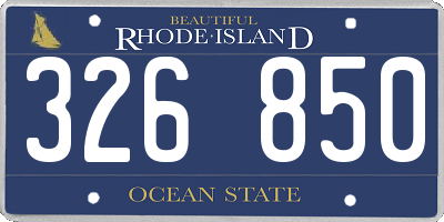 RI license plate 326850