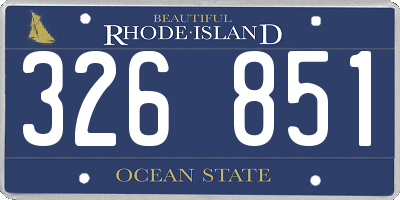 RI license plate 326851