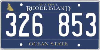 RI license plate 326853
