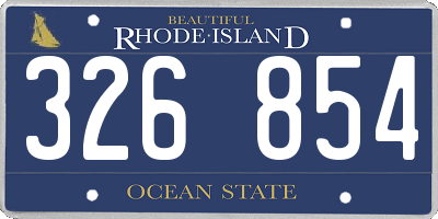 RI license plate 326854