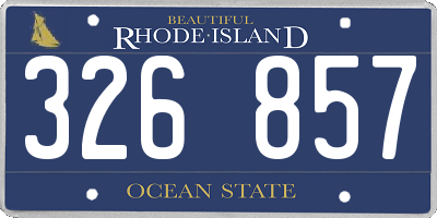 RI license plate 326857
