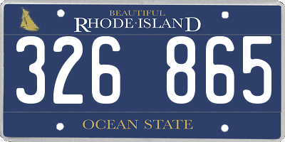 RI license plate 326865