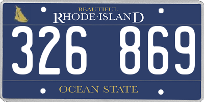 RI license plate 326869