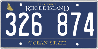 RI license plate 326874