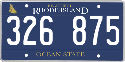 RI license plate 326875