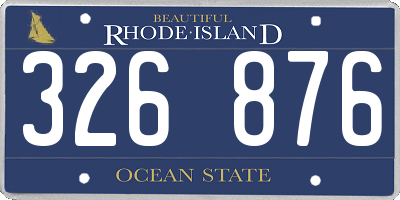 RI license plate 326876