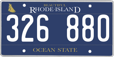 RI license plate 326880