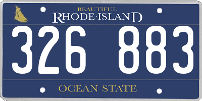 RI license plate 326883