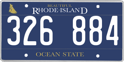 RI license plate 326884
