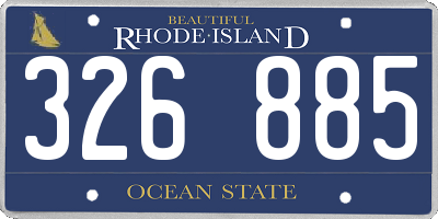 RI license plate 326885