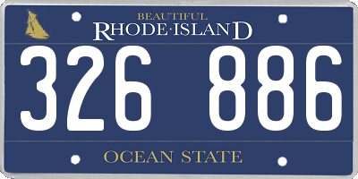 RI license plate 326886