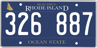 RI license plate 326887