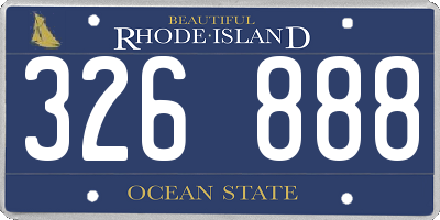RI license plate 326888