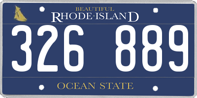 RI license plate 326889