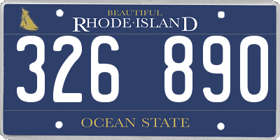 RI license plate 326890